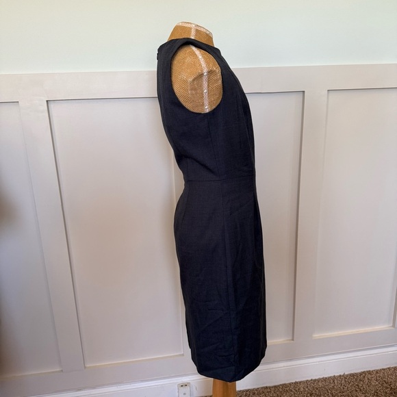 J. Crew Wool Sheath Dress Women’s Size 4 Blue Ruffle Accent Sleeveless Classic - Picture 5 of 9